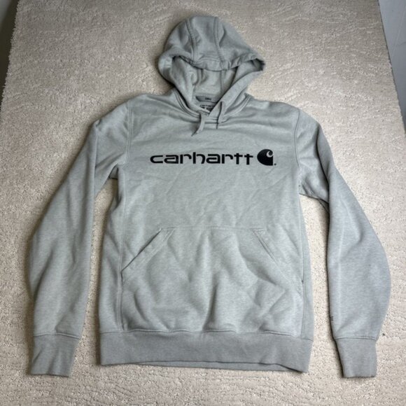 Women's Carhartt Force Small Relaxed Fit Grey Pullover Hoodie - Picture 1 of 6